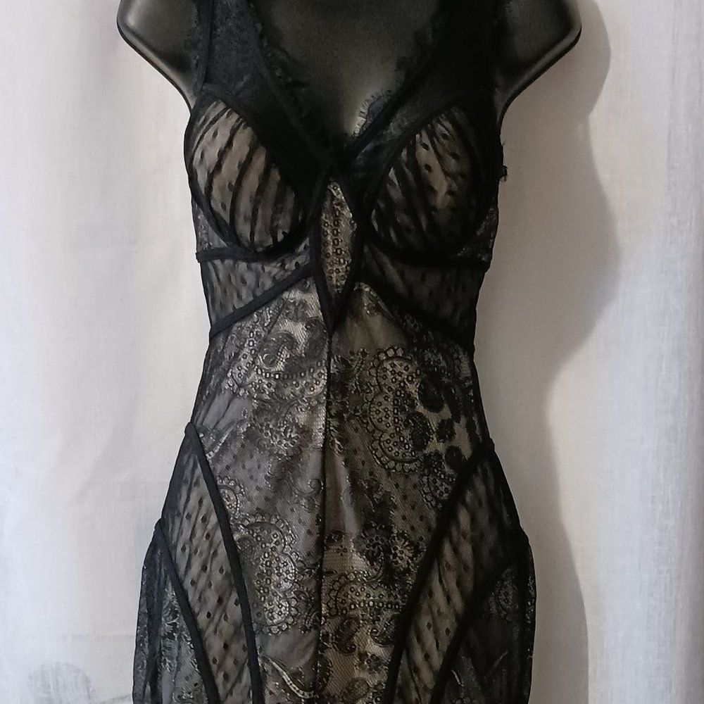 Women Black Sexy Lace Dress